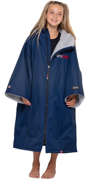 2026 Dryrobe Junior Advance Short Sleeve Changing Robe V3KSS - Navy Blue / Grey